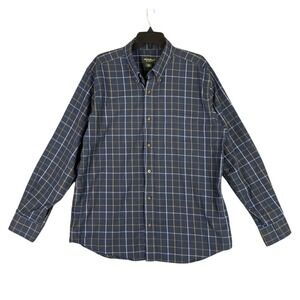 Eddie Bauer Shirt Mens L Relaxed Fit Plaid Oxford Business Casual Outdoor
